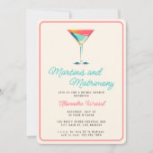 Martinis en Matrimony Cocktails Vrijgezellenfeest Kaart (Voorkant)