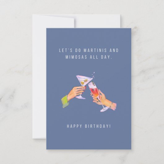 Martinis en Mimosas Birthday Card (Voorkant)