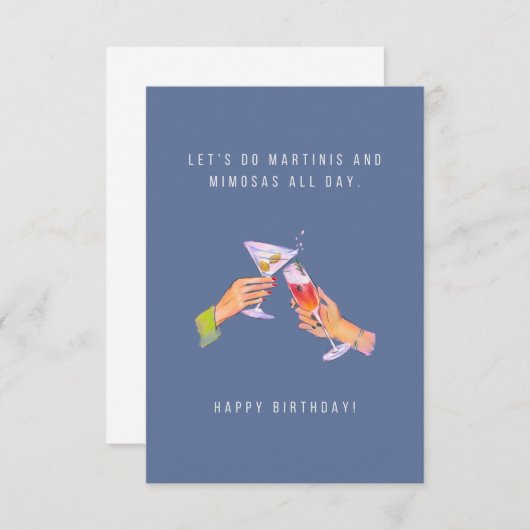 Martinis en Mimosas Birthday Card (Voorkant / Achterkant)