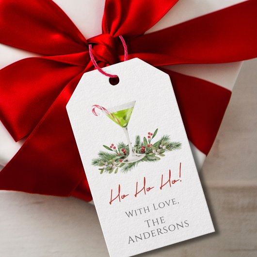 Martinis en Mistletoe Feestelijke Cocktails Kerstf Cadeaulabel