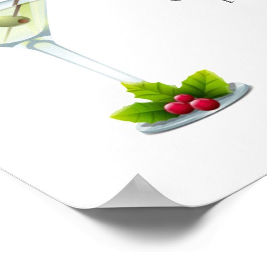 Martinis en Mistletoe kerstbar Poster (Hoek)