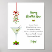 Martinis en Mistletoe kerstbar Poster (Voorkant)