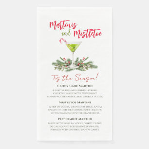 Martinis en Mistletoe Kerstfeest Cocktailparty Servet