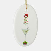 Martinis en Mistletoe Kerstmis Keramisch Ornament (Rechts)