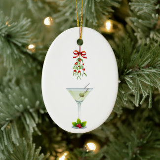Martinis en Mistletoe Kerstmis Keramisch Ornament