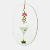 Martinis en Mistletoe Kerstmis Keramisch Ornament (Links)