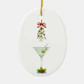 Martinis en Mistletoe Kerstmis Keramisch Ornament (Voorkant)