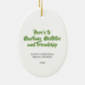 Martinis en Mistletoe Kerstmis Keramisch Ornament (Achterkant)