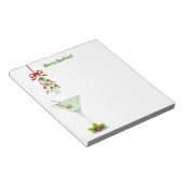 Martinis en Mistletoe Kerstmis Notitieblok (Schuin)