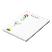 Martinis en Mistletoe Kerstmis Notitieblok (Linkerzijde)