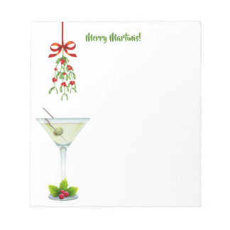 Martinis en Mistletoe Kerstmis Notitieblok
