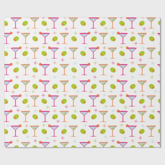 Martinis en Olijfwerkpapier Cadeaupapier (Vlak)