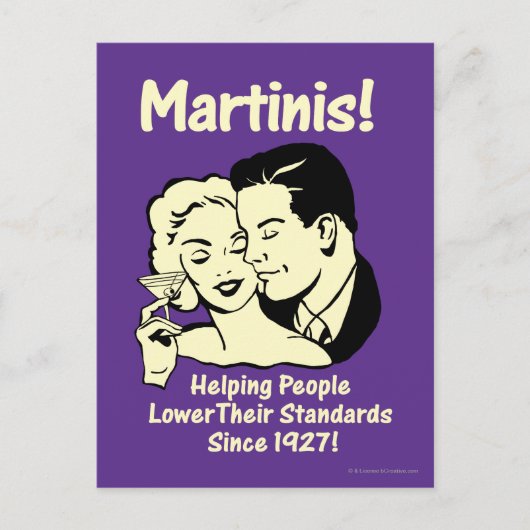 Martinis: Het helpen van Lagere Normen Briefkaart (Voorkant)