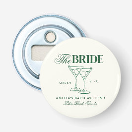 Martinis & Huwelijk Bachelorette Bruid Button Flesopener