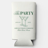 Martinis & Huwelijk Bachelorette Feest Seltzer Blikjeskoeler (Achterkant)