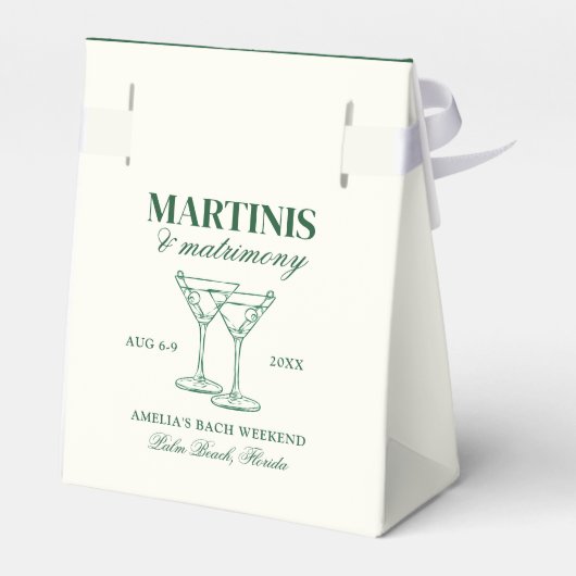 Martinis & Huwelijk Bachelorette Weekend Bedankdoosjes (Achterkant)