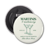 Martinis & Huwelijk Bachelorette Weekend Button Flesopener (Voorkant)