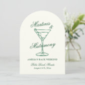 Martinis & Huwelijk Bachelorette Weekend Invita I Kaart (Staand voorkant)