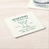 Martinis & Huwelijk Bachelorette Weekend Kartonnen Onderzetters (Schuin)