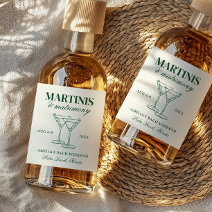 Martinis & Huwelijk Bachelorette Weekend Likeurfles Etiket