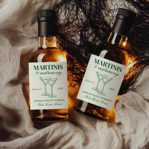 Martinis & Huwelijk Bachelorette Weekend Likeurfles Etiket