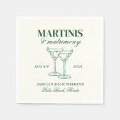 Martinis & Huwelijk Bachelorette Weekend Servet (Voorkant)