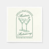 Martinis & Huwelijk Bachelorette Weekend Servet (Voorkant)