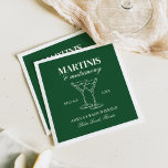 Martinis & Huwelijk Bachelorette Weekend Servet<br><div class="desc">Dit ontwerp is voorzien van trendy vette tekst met handgetekende cocktails en een groen martini thema.</div>