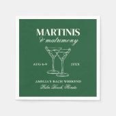 Martinis & Huwelijk Bachelorette Weekend Servet (Voorkant)