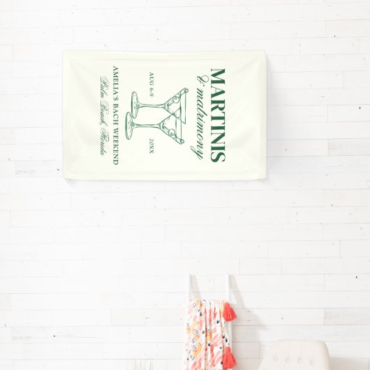 Martinis & Huwelijk Bachelorette Weekend Spandoek (Insitu)