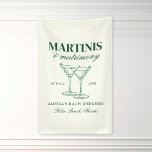 Martinis & Huwelijk Bachelorette Weekend Spandoek<br><div class="desc">Dit ontwerp is voorzien van trendy vette tekst met handgetekende cocktails en een groen martini thema.</div>
