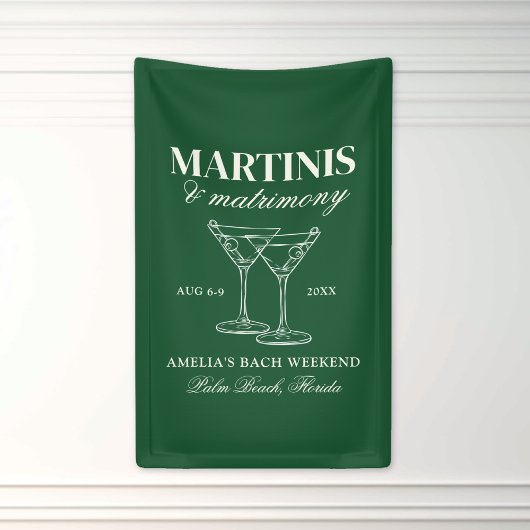 Martinis & Huwelijk Bachelorette Weekend Spandoek
