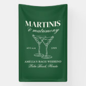 Martinis & Huwelijk Bachelorette Weekend Spandoek (Verticaal)