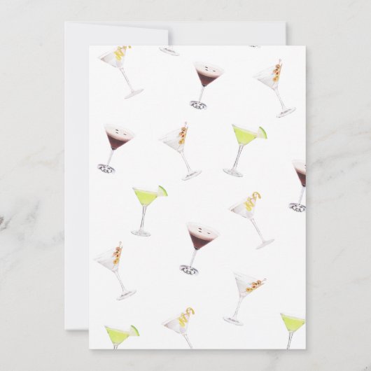 Martinis & Huwelijk bruidsdouche uitnodiging (Achterkant)