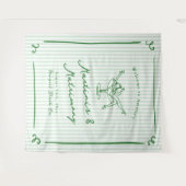 Martinis & Huwelijk Groene Bachelorette Feestje Wandkleed (Voorkant (horizontaal))