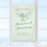 Martinis & Huwelijk Groene Bachelorette Spandoek<br><div class="desc">Dit schattige ontwerp is voorzien van handgetekende elementen en een grillige,  gedurfde tekst.</div>