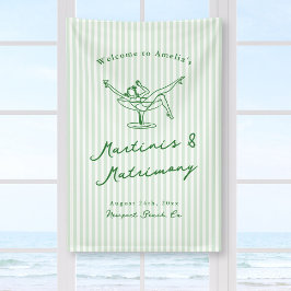 Martinis & Huwelijk Groene Bachelorette Spandoek