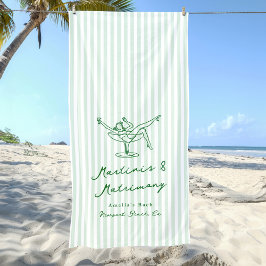 Martinis & Huwelijk Groene Bachelorette Strandlaken