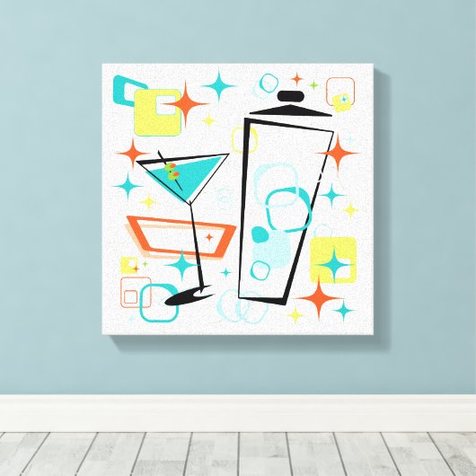 Martinis is een Go-Go! Canvas Afdruk (Insitu (Houten vloer))