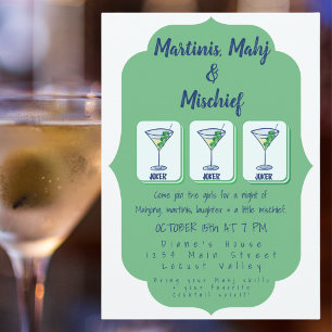 Martinis Mahj & Ondeugd Mahjong Cocktailparty Kaart