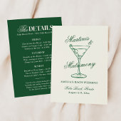 Martinis & Matrimony Bachelorette Weekend Invita Kaart