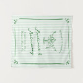 Martinis & Matrimony Green Bachelorette Feestje Wandkleed (Voorkant (horizontaal))