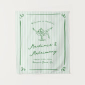 Martinis & Matrimony Green Bachelorette Party Wandkleed (Voorkant)