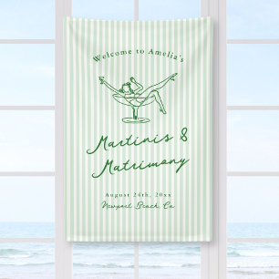Martinis & Matrimony Green Ongehuwde vrouw Spandoek
