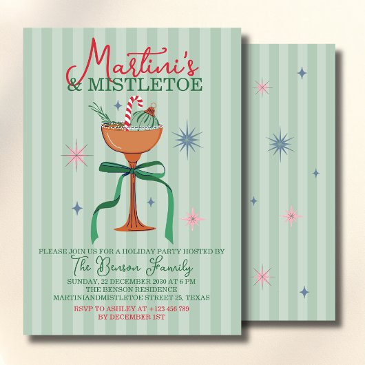 Martini's & Mistletoe Christmas Cocktail event Kaart