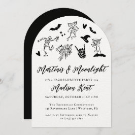 Martinis & Moonlight Spooky Whimsical Bachelorette Kaart