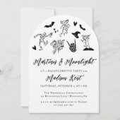 Martinis & Moonlight Spooky Whimsical Bachelorette Kaart (Voorkant)