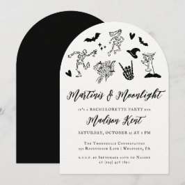 Martinis & Moonlight Spooky Whimsical Meisje-voor- Kaart