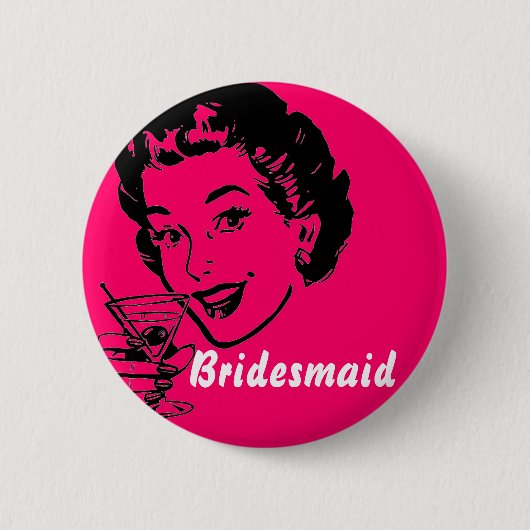 martinitoast, Bridesmaid Ronde Button 5,7 Cm (Voorkant)