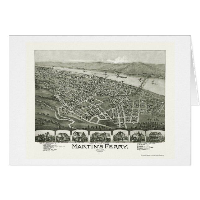 Martin's Ferry, OH Panoramic Map - 1899 (Voorkant Horizontaal)